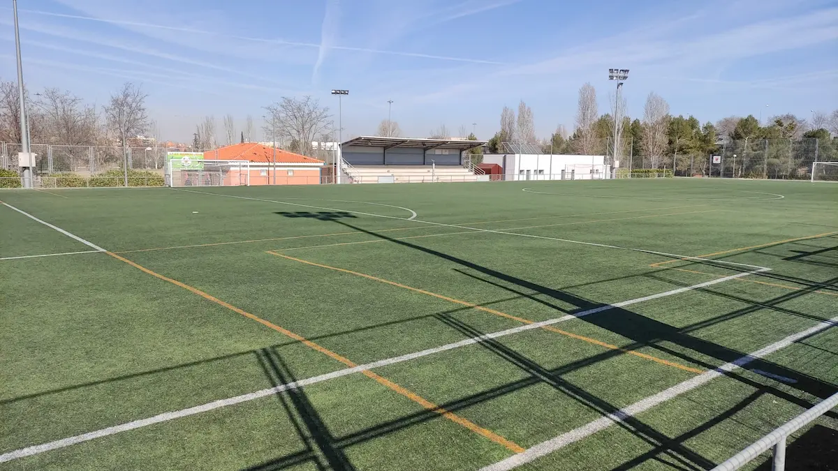 Photographie du terrain de football d'Euterpe.