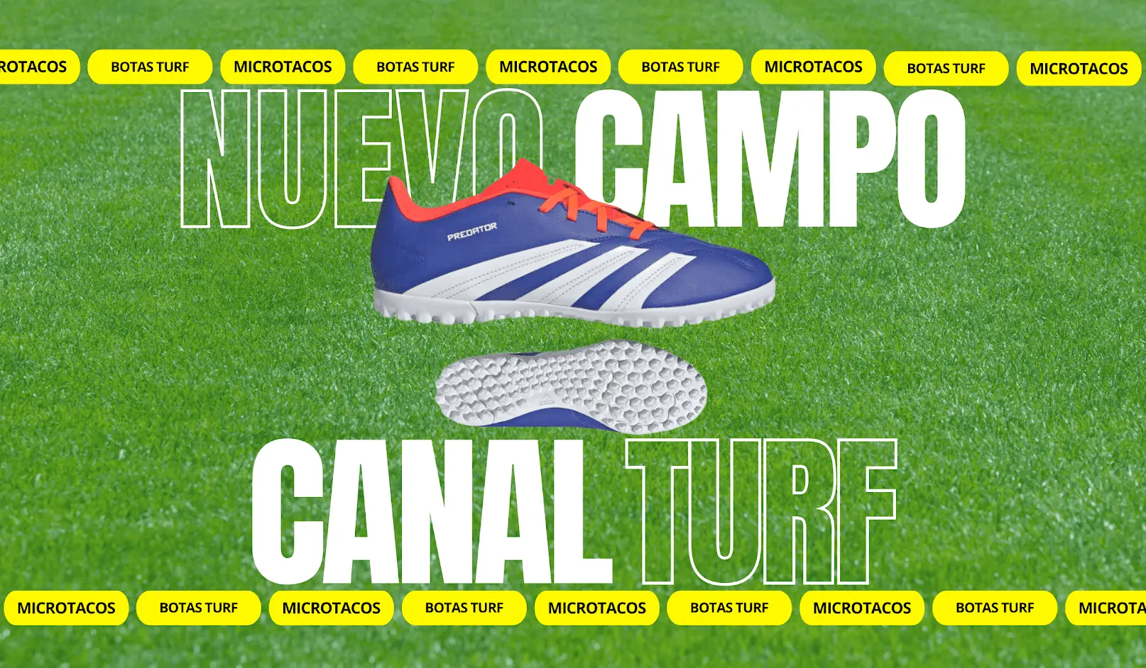 Botas de fútbol con micro tacos para el nuevo campo turf de Canal