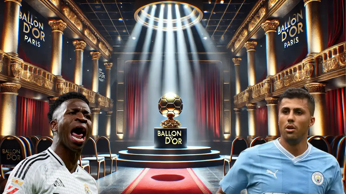 Vinícius Júnior and Rodri Hernández with the Ballon d'Or 2024.