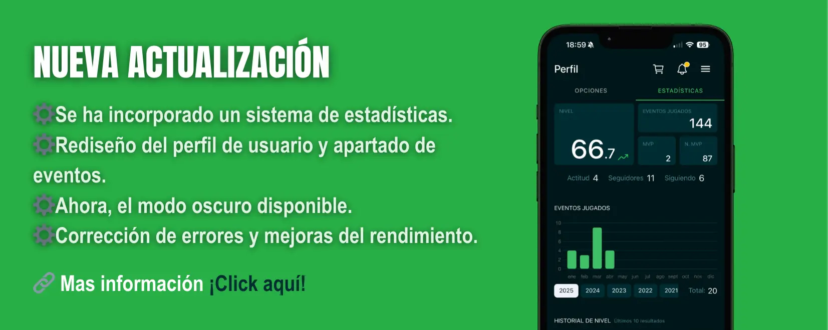 Nouvelle mise à jour de l'application IF7SPORTS