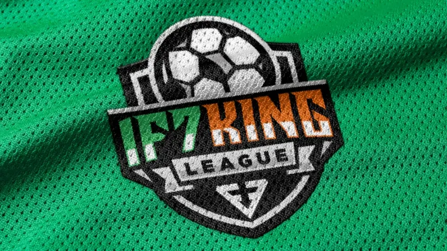 Logo de la IF7KING LEAGUE estampado en un peto verde.