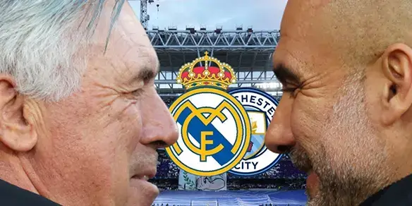Guardiola (presidente del Manchester City) cara a cara con Florentino (presidente del Real madrid)