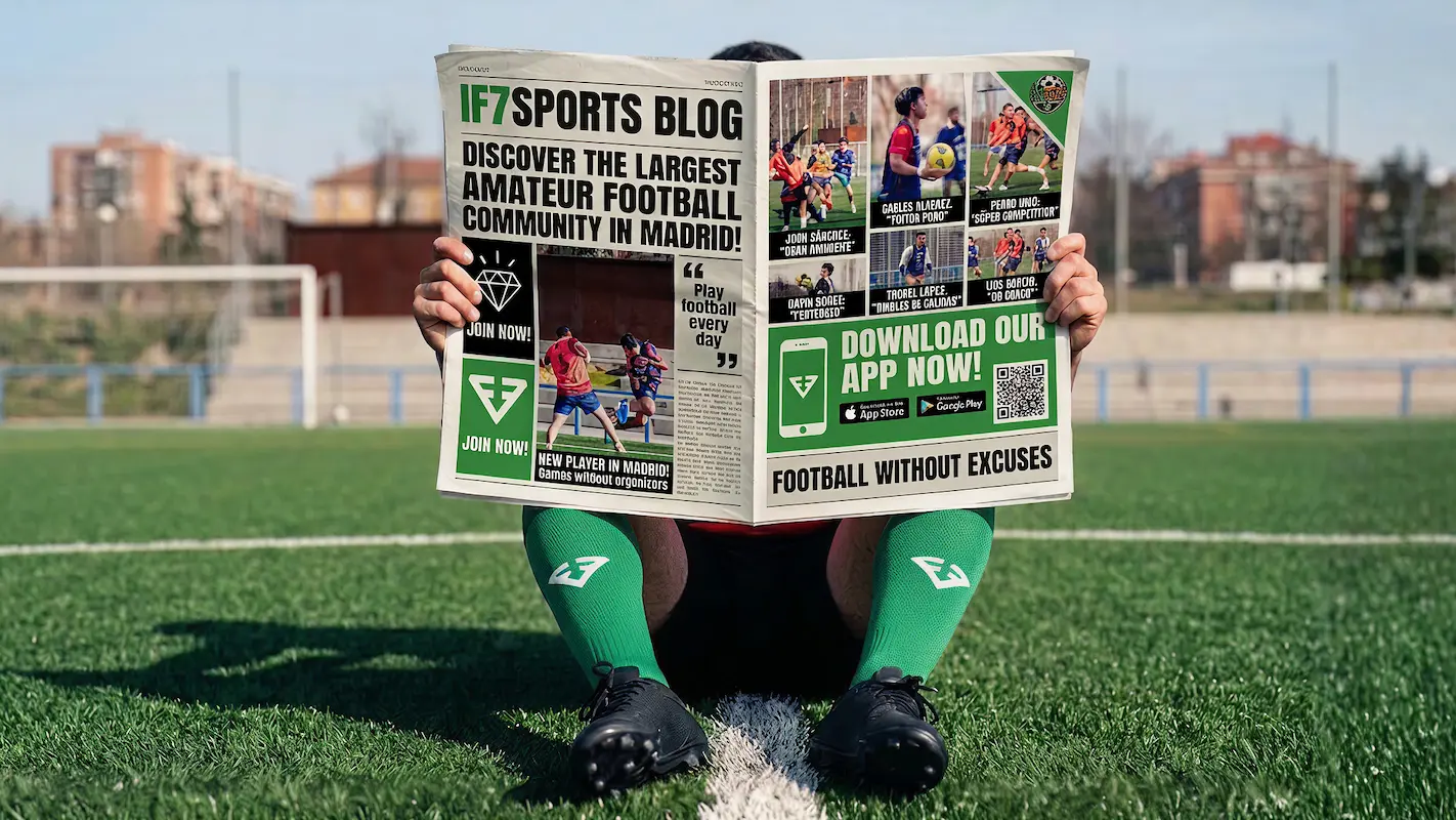 Player sitting on a field reading the IF7SPORTS blog in a newspaper
